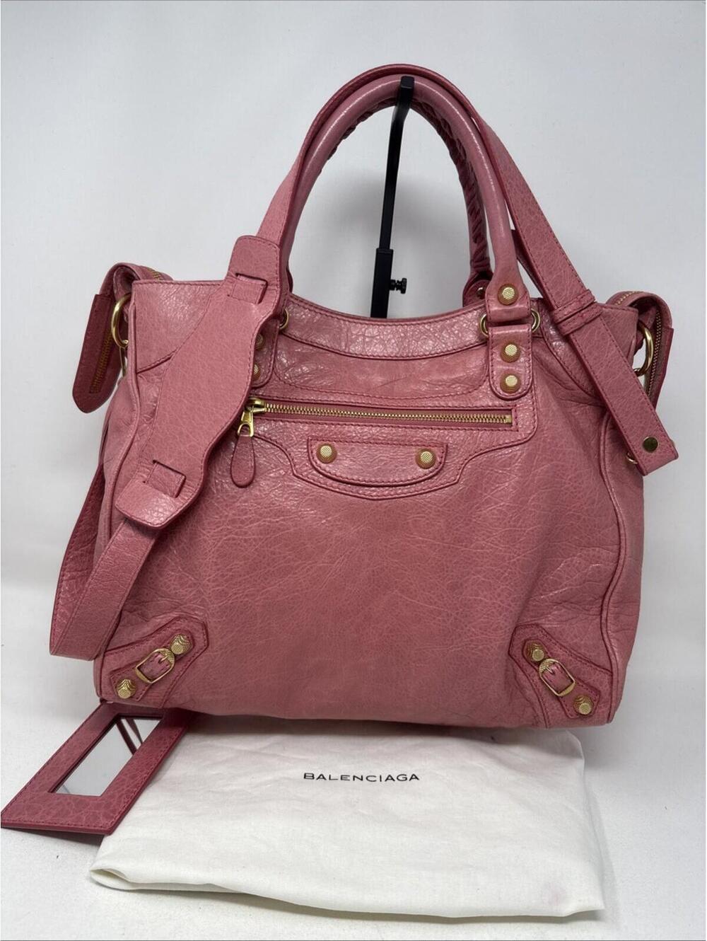 BALENCIAGA Agneau Giant 12 City Bag Rose Pink